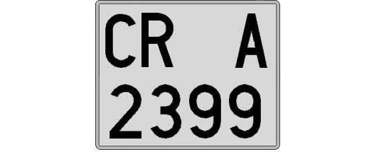 CR2399A matricula cuadrada