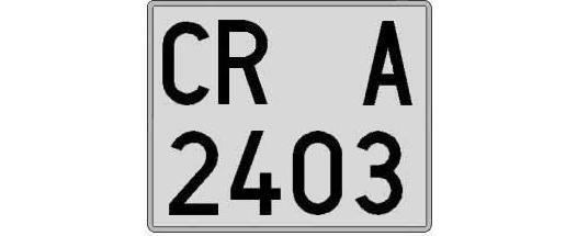 CR2403A matricula cuadrada