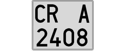CR2408A matricula cuadrada