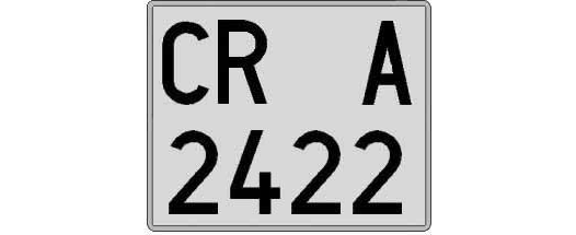 CR2422A matricula cuadrada