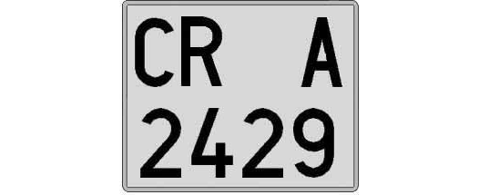 CR2429A matricula cuadrada
