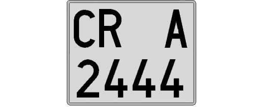 CR2444A matricula cuadrada