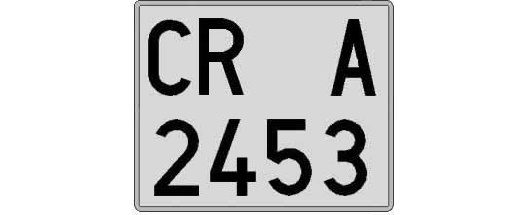 CR2453A matricula cuadrada