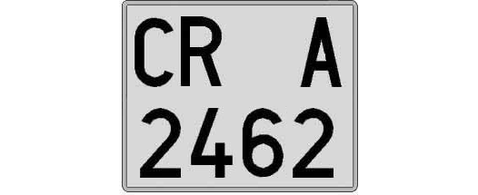 CR2462A matricula cuadrada