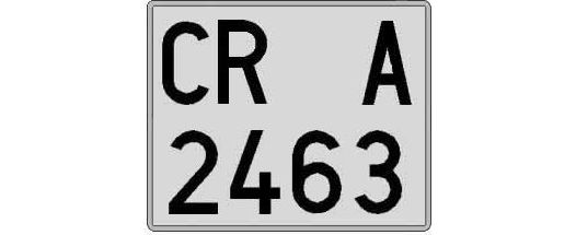 CR2463A matricula cuadrada