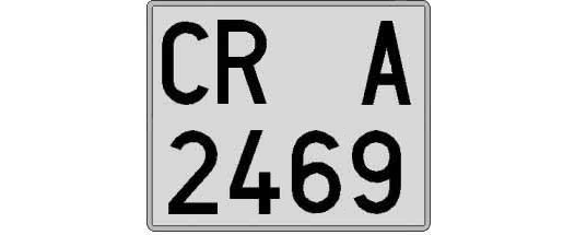 CR2469A matricula cuadrada