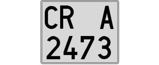 CR2473A matricula cuadrada