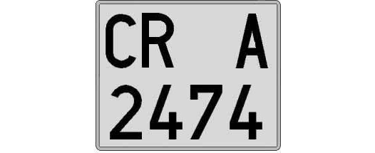 CR2474A matricula cuadrada