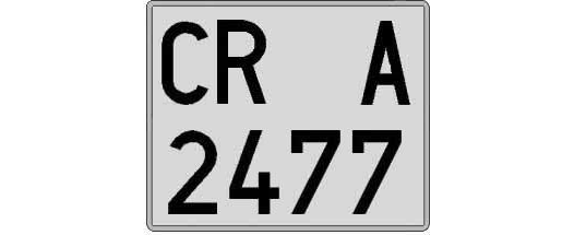 CR2477A matricula cuadrada