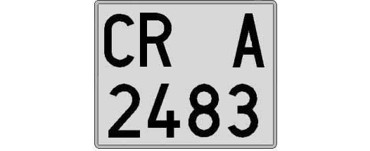 CR2483A matricula cuadrada