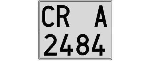 CR2484A matricula cuadrada