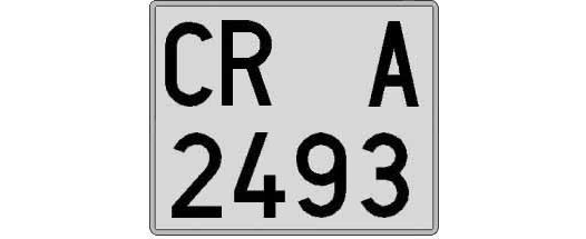 CR2493A matricula cuadrada