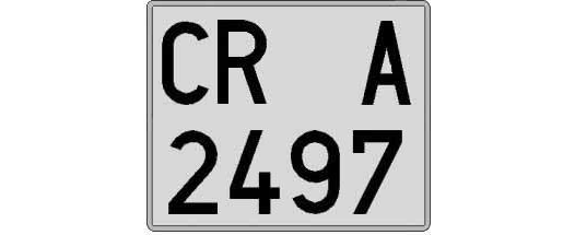 CR2497A matricula cuadrada
