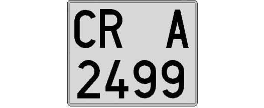 CR2499A matricula cuadrada