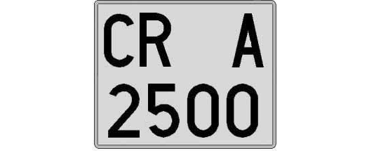 CR2500A matricula cuadrada