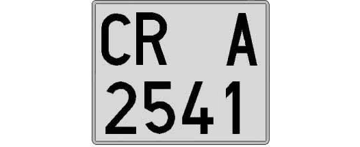 CR2541A matricula cuadrada