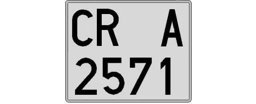 CR2571A matricula cuadrada