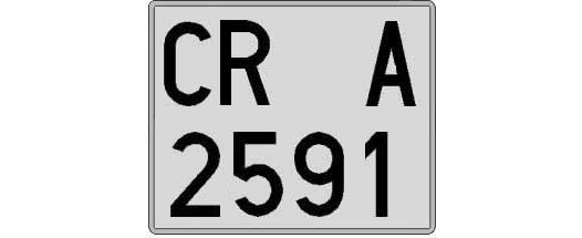 CR2591A matricula cuadrada
