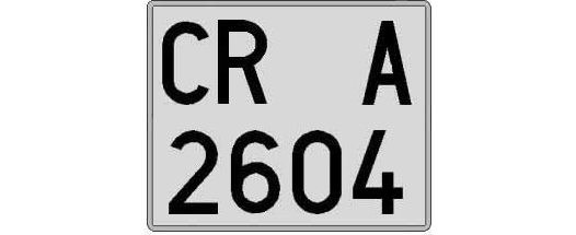 CR2604A matricula cuadrada