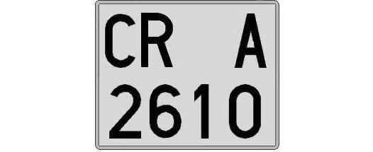 CR2610A matricula cuadrada