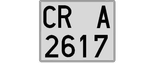 CR2617A matricula cuadrada