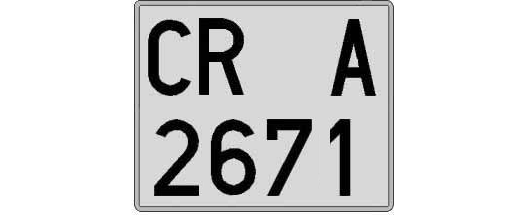 CR2671A matricula cuadrada