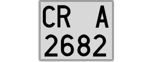 CR2682A matricula cuadrada