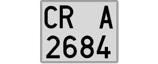 CR2684A matricula cuadrada