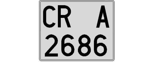 CR2686A matricula cuadrada