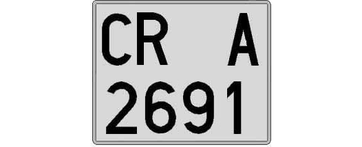 CR2691A matricula cuadrada