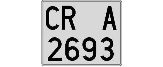 CR2693A matricula cuadrada
