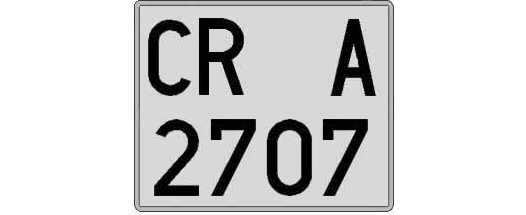 CR2707A matricula cuadrada