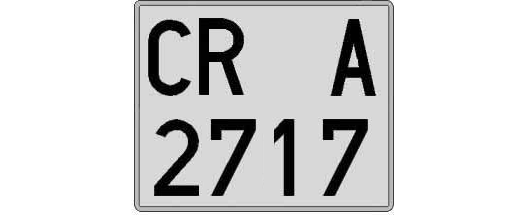 CR2717A matricula cuadrada