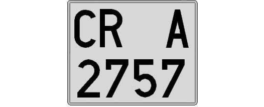 CR2757A matricula cuadrada