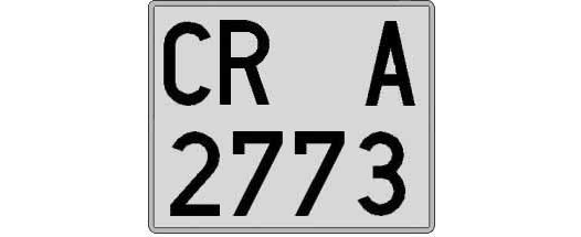 CR2773A matricula cuadrada
