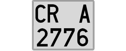 CR2776A matricula cuadrada