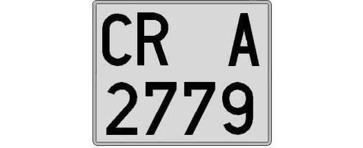 CR2779A matricula cuadrada