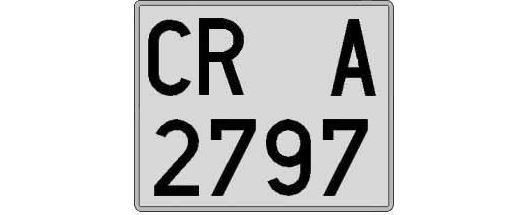 CR2797A matricula cuadrada