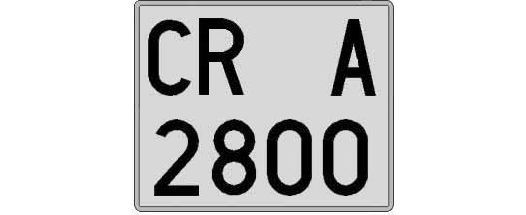 CR2800A matricula cuadrada