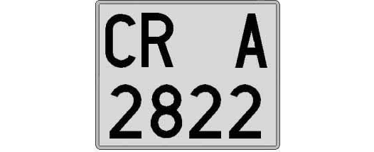 CR2822A matricula cuadrada