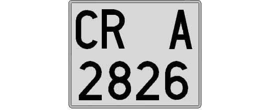CR2826A matricula cuadrada