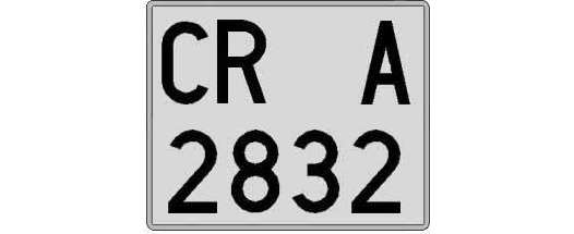 CR2832A matricula cuadrada