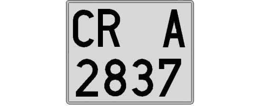 CR2837A matricula cuadrada