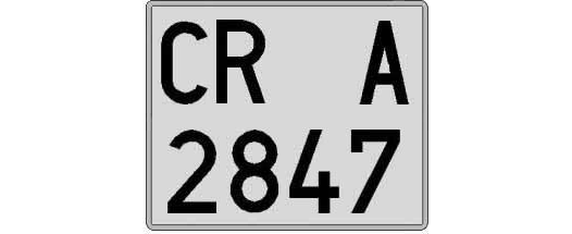 CR2847A matricula cuadrada