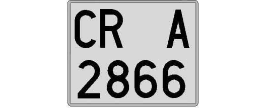CR2866A matricula cuadrada