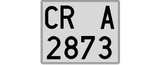 CR2873A matricula cuadrada