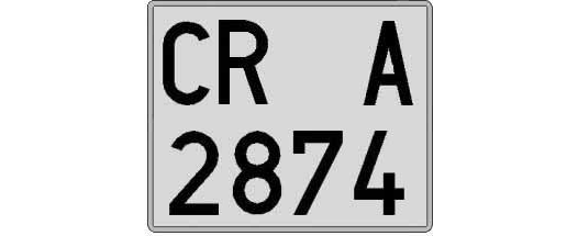 CR2874A matricula cuadrada