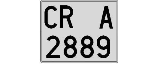 CR2889A matricula cuadrada