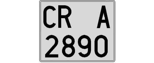 CR2890A matricula cuadrada