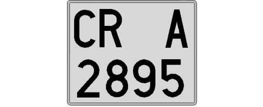 CR2895A matricula cuadrada